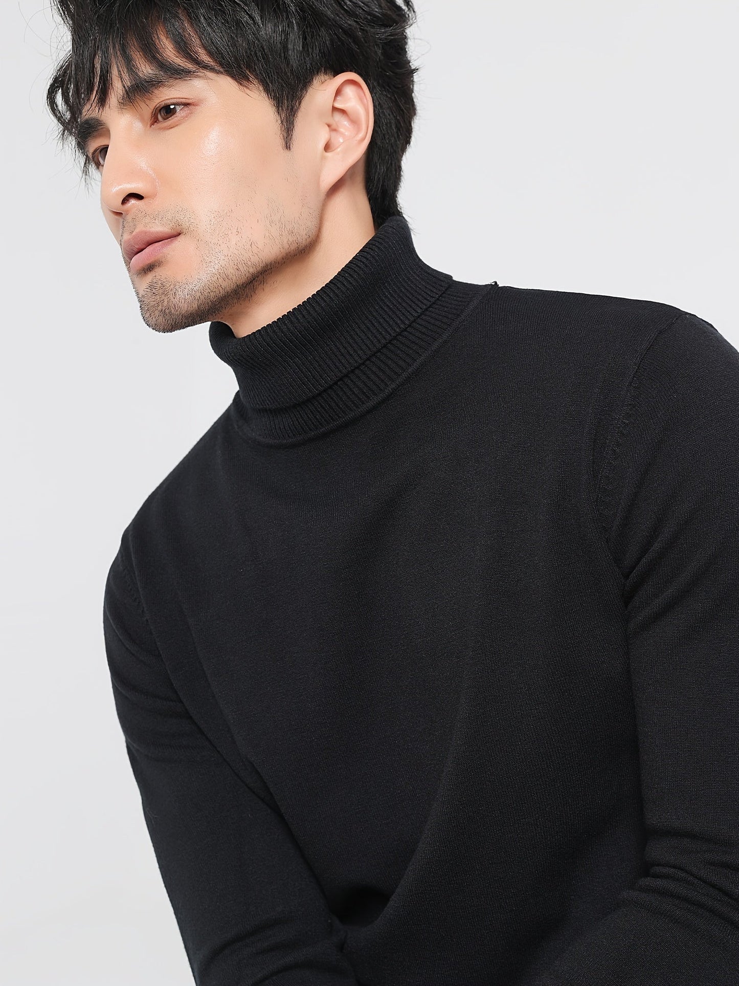 Stijlvolle warme business coltrui in zwart voor heren | Ideaal voor herfst/winter