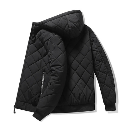 Heren Slim Fit Zip Puffer Jacket met capuchon en zakken Perfect voor Herfst/Winter