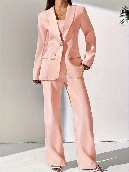 Elena | Elegant Blazersetje met Enkelvoudige Knopsluiting en Stijlvolle Details voor Dames