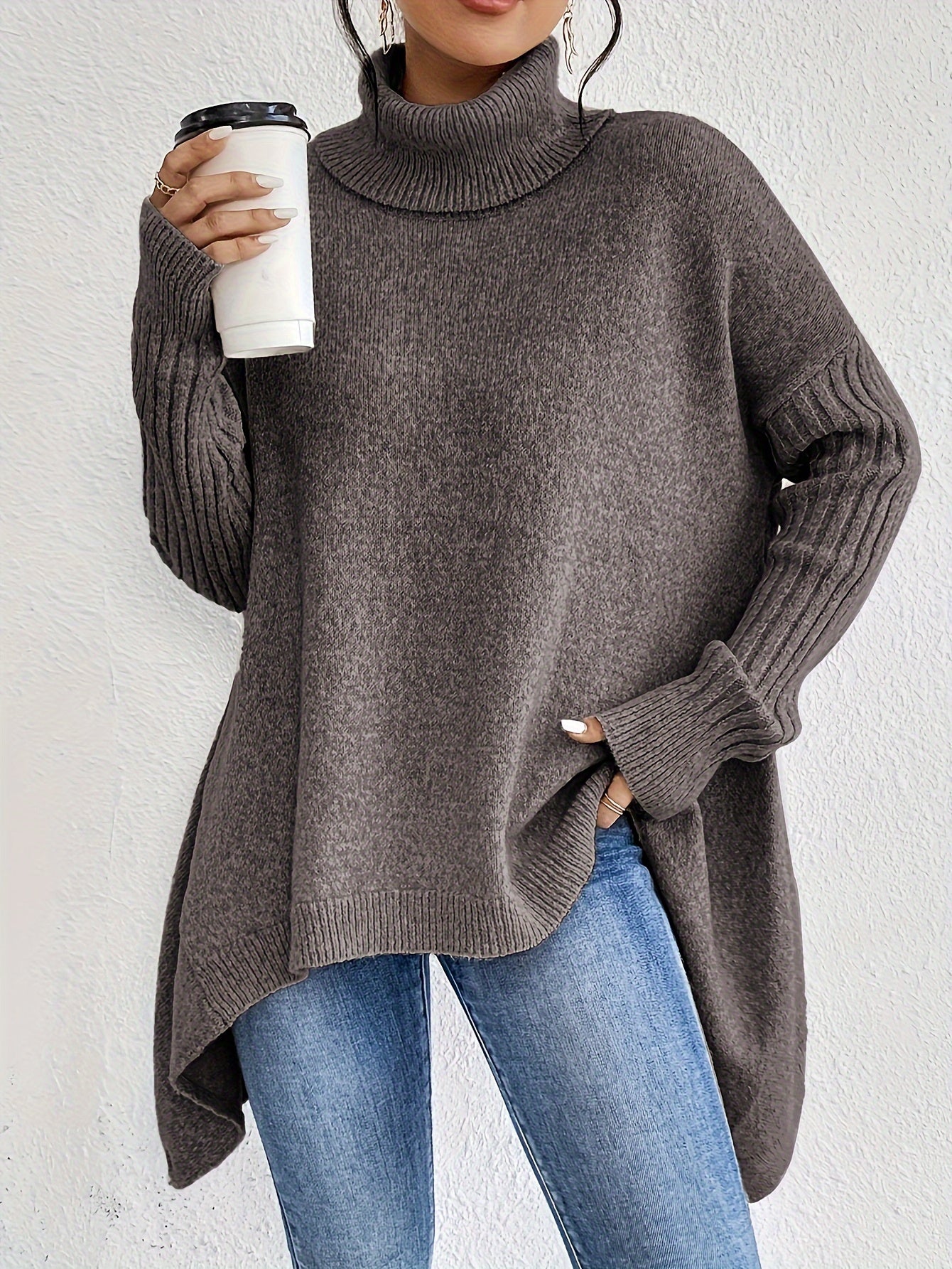 Trendy coltrui met asymmetrische zoom voor dames | Ideaal voor herfst/winter