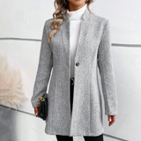 Grijze Winter Blazer Met Knoop Voor Dames | Ideaal voor alle seizoenen