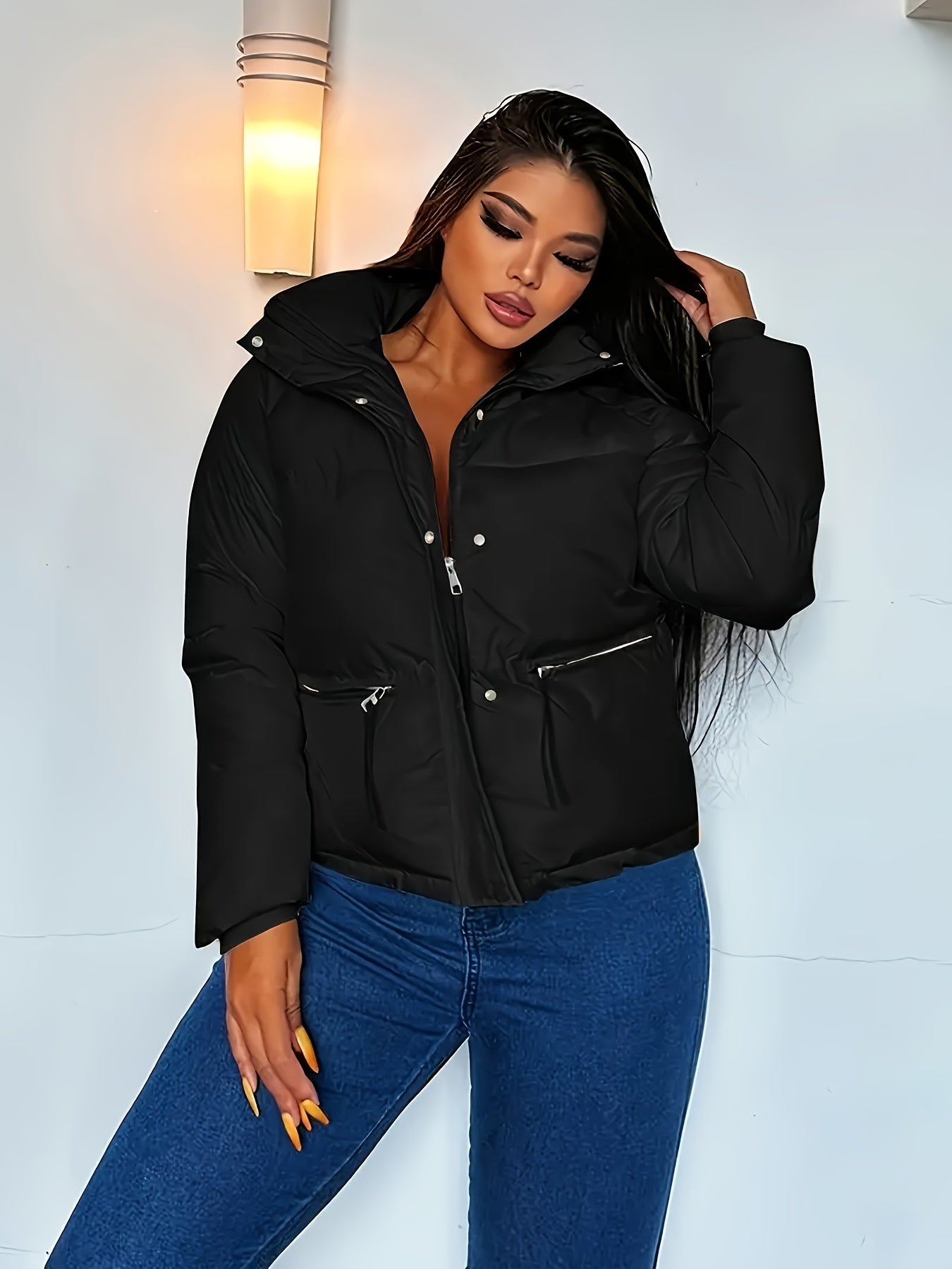 Casual Kort Gewatteerd Jack met Rits voor Dames | Perfect voor Herfst & Winter