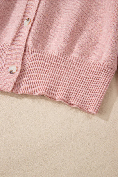 Roze kasjmier vest met parel voor dames | Ideaal voor herfst/winter