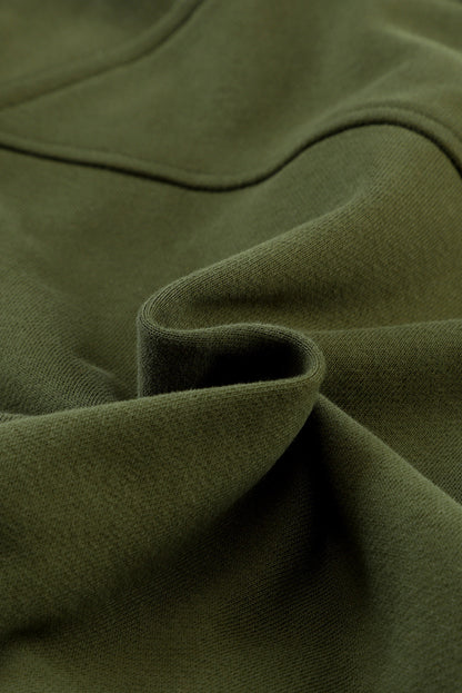 Stijlvolle Bruine Sweatshirt met Rits, Opstaande Kraag en Duimgaten – Perfect voor Casual Comfort