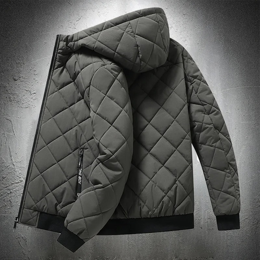 Heren Slim Fit Zip Puffer Jacket met capuchon en zakken Perfect voor Herfst/Winter