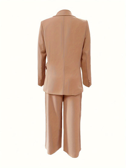 Elegante getailleerde blazer en wijde broek voor dames voor formele gelegenheden
