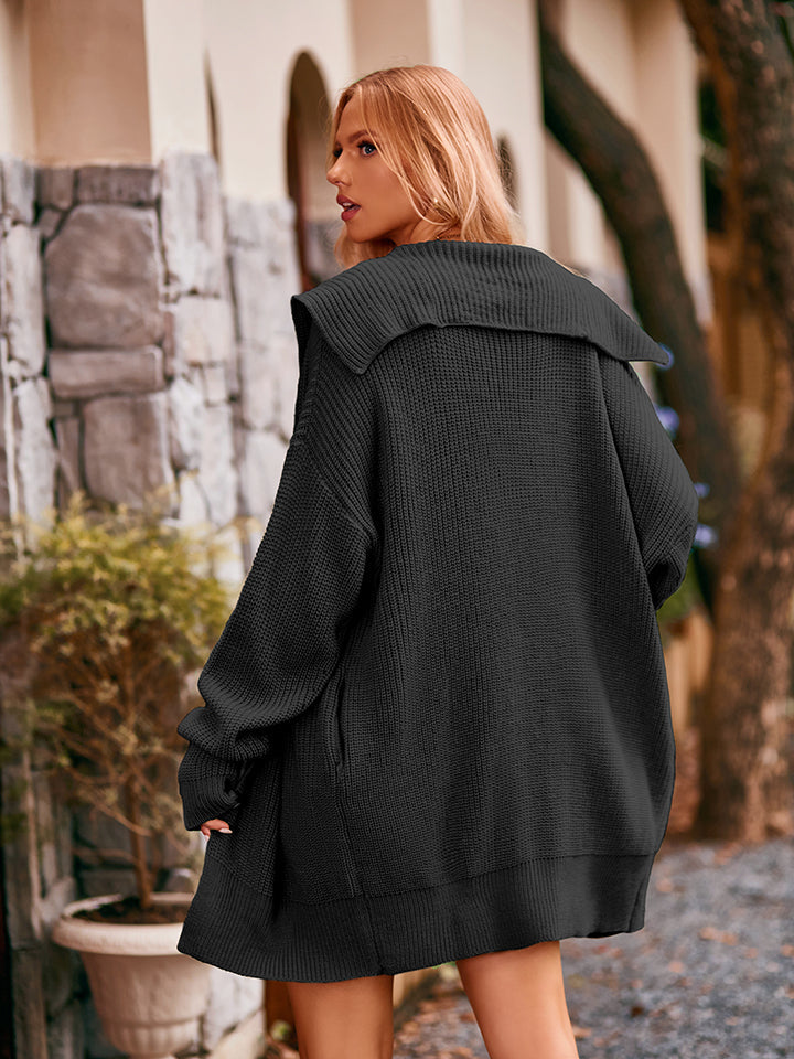 Trendy Damescardigan met Lange Mouwen en Nonchalante Drop-Shoulder Stijl