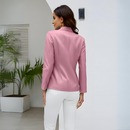 Klassieke reversblazer met gouden knopen voor dames | Ideaal voor herfst/winter