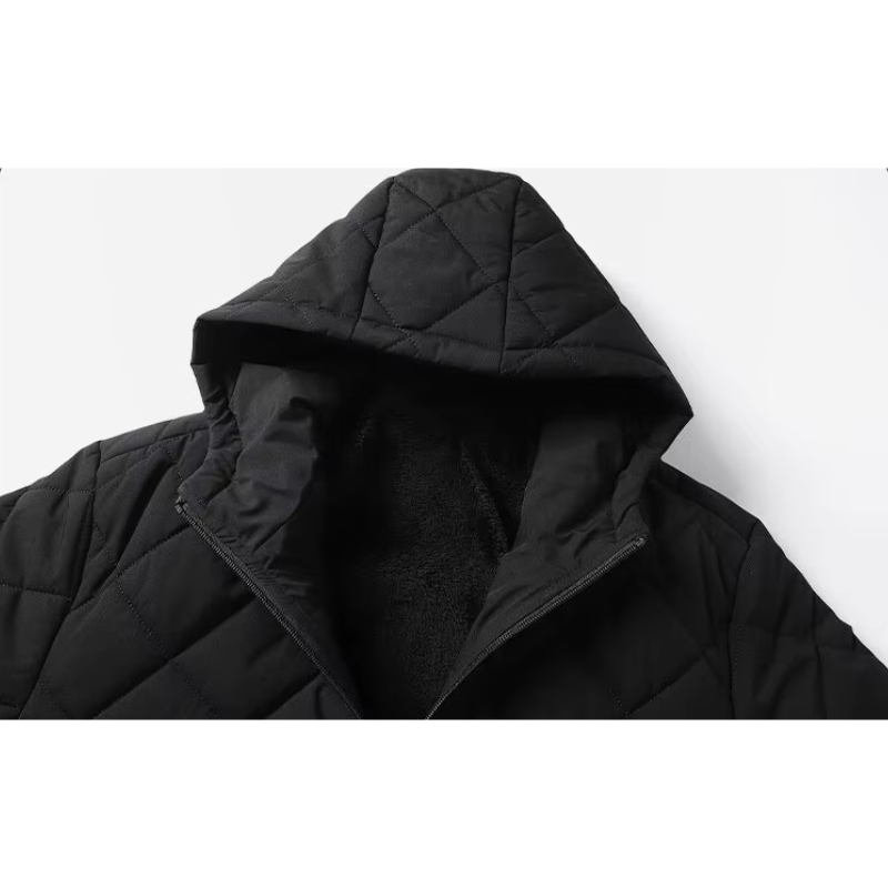 Heren Slim Fit Zip Puffer Jacket met capuchon en zakken Perfect voor Herfst/Winter