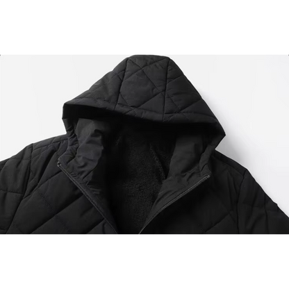 Heren Slim Fit Zip Puffer Jacket met capuchon en zakken Perfect voor Herfst/Winter