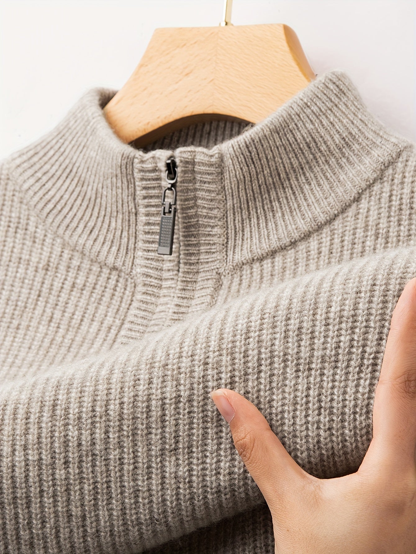 Casual merinoswol trui met rits voor heren | Ideaal voor herfst/winter