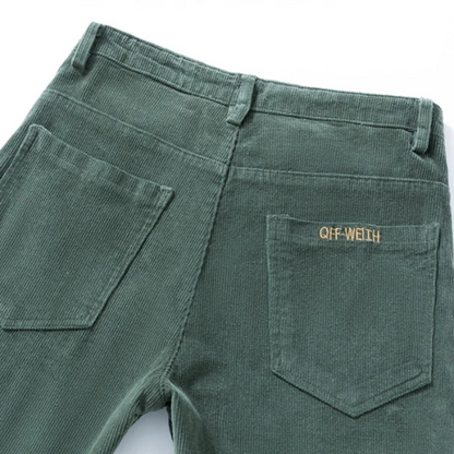 Comfortabele corduroy broek met fleece voering en thermische isolatie voor heren | Ideaal voor herfst/winter