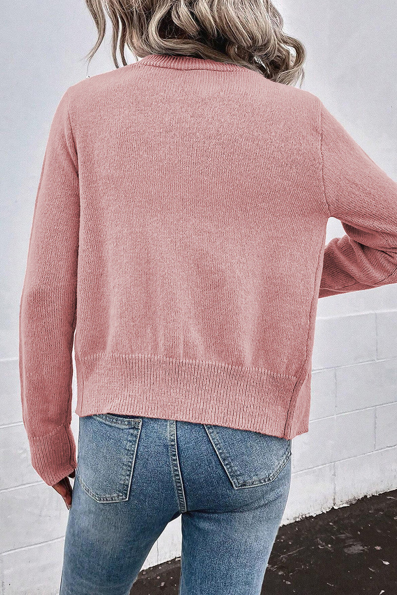 Roze kasjmier vest met parel voor dames | Ideaal voor herfst/winter