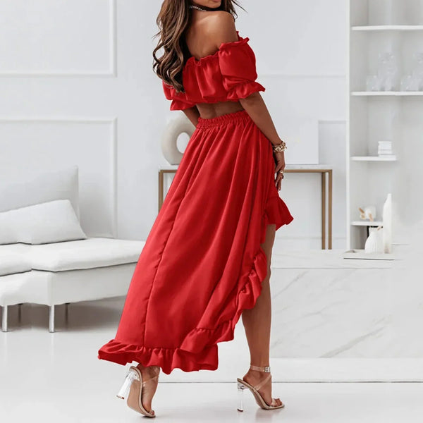 Jurk Dames Off-Shoulder Zomer Casual Maxi