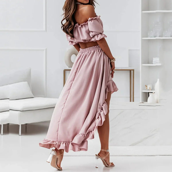 Jurk Dames Off-Shoulder Zomer Casual Maxi
