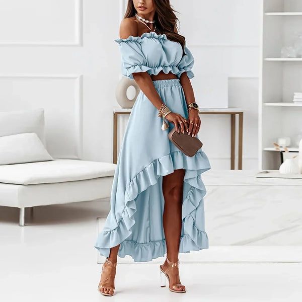 Jurk Dames Off-Shoulder Zomer Casual Maxi