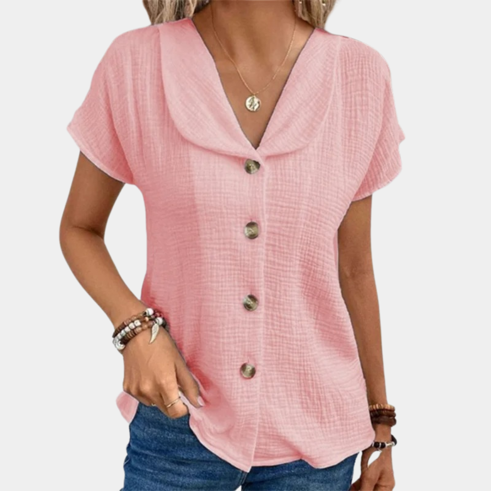 Zia - Blouse met Knopen - Lichtgewicht & Comfortabel