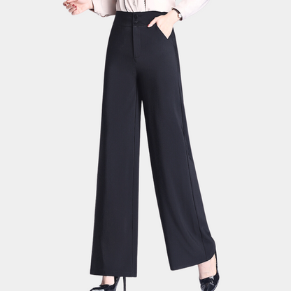 Veronika - stijlvolle broek met hoge taille en vloeiende pijpen voor dames