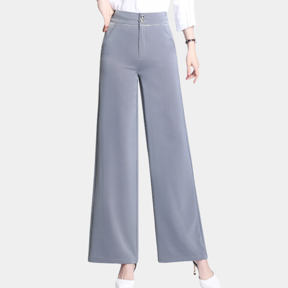 Veronika - stijlvolle broek met hoge taille en vloeiende pijpen voor dames