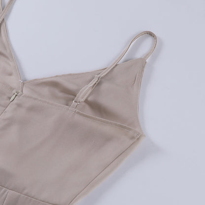 Ziena Rode Elegante Jurk met Hoge Split