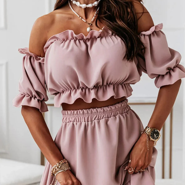 Jurk Dames Off-Shoulder Zomer Casual Maxi