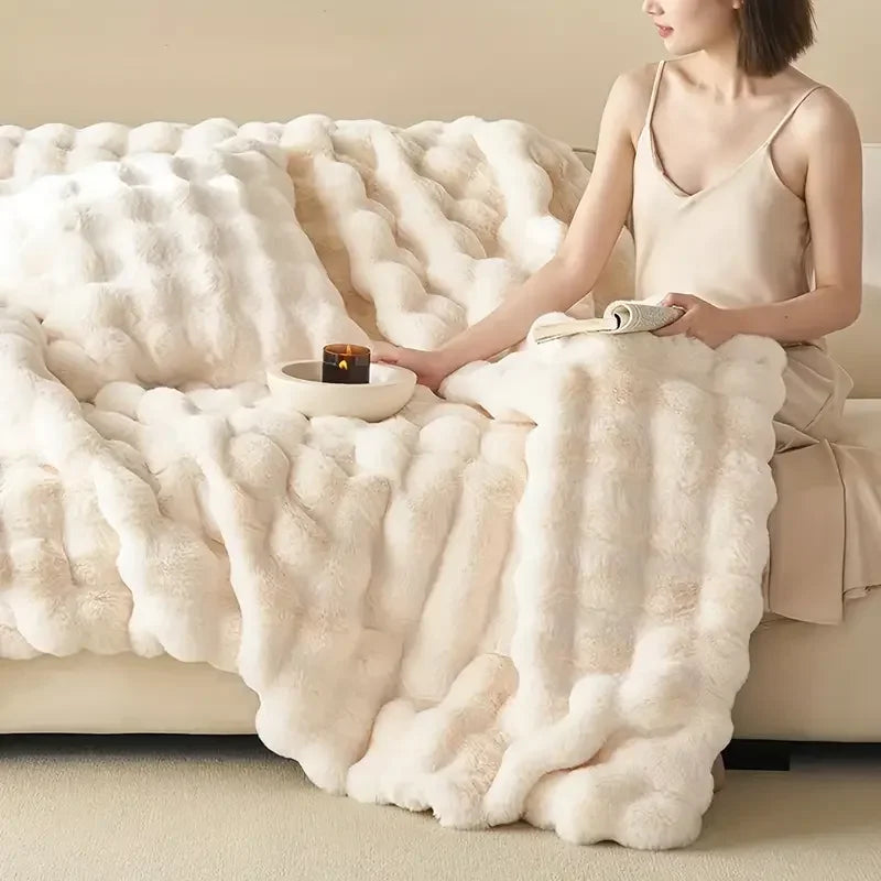 Zachte, donzige plaiddeken - Knusse en warme teddyfleece deken
