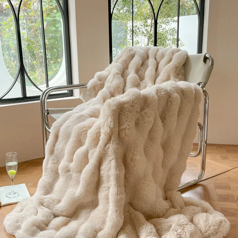 Zachte, donzige plaiddeken - Knusse en warme teddyfleece deken