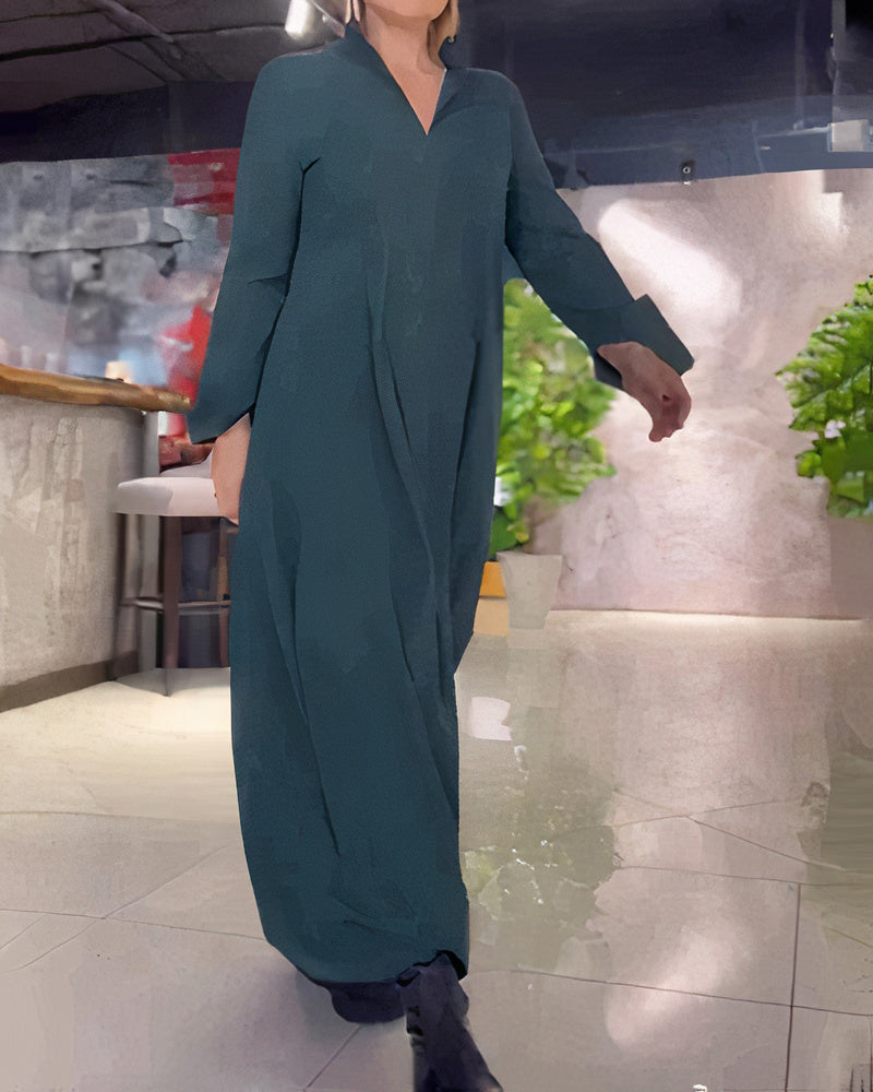 Zwarte lange stretch jurk van zachte edelijn elegant