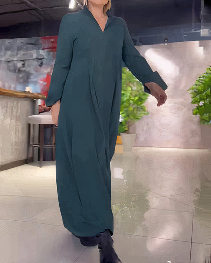 Zwarte lange stretch jurk van zachte edelijn elegant