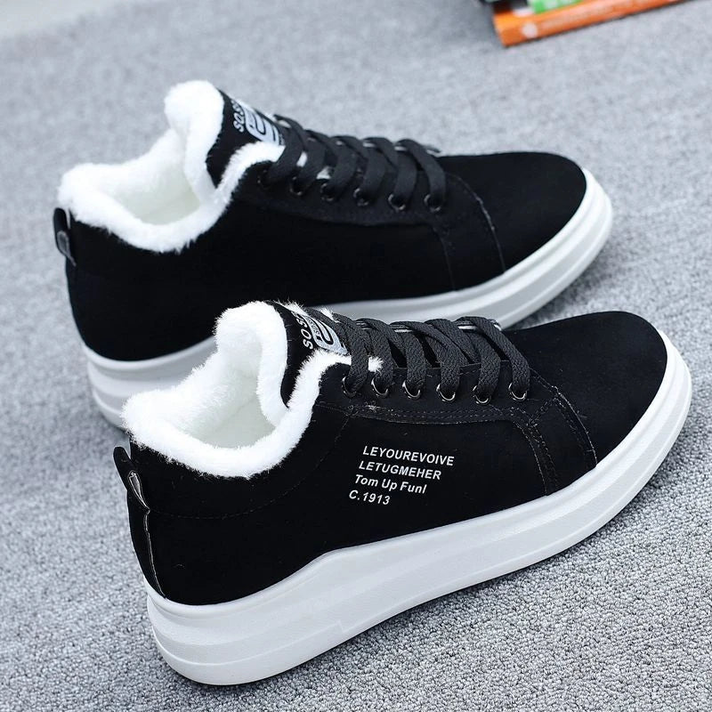 Zwarte fluwelen sneakers herfst dames stijlvol