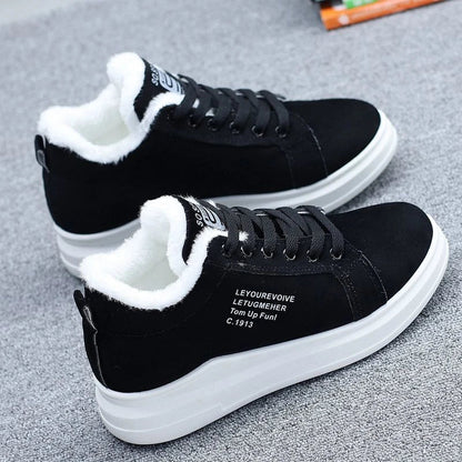 Zwarte fluwelen sneakers herfst dames stijlvol
