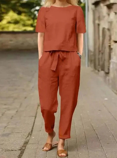 Zomerstijl Ensemble in Blauw Rood Groen Bruin