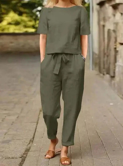 Zomerstijl Ensemble in Blauw Rood Groen Bruin