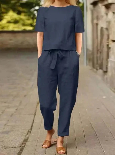 Zomerstijl Ensemble in Blauw Rood Groen Bruin