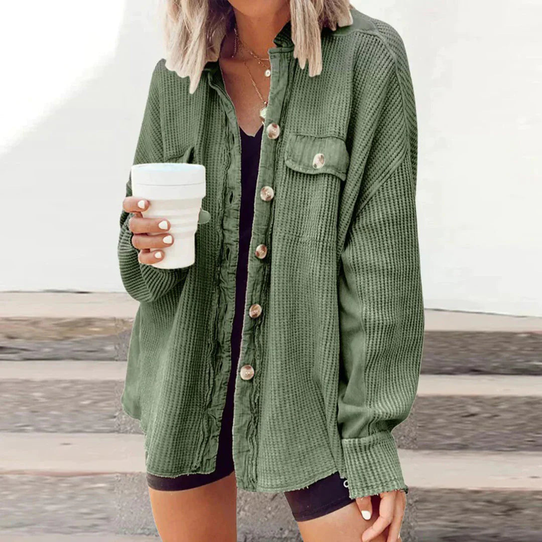 Zeta luchtige blouse voor vrouwen in khaki zwart groen