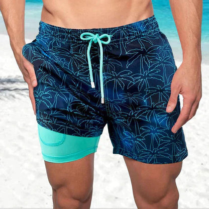 Zwembroek Heren Elegante Stijl Flamingo Print Zomer