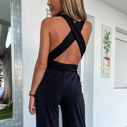 Elegante Mouwloze Jumpsuit Met Vouwriem Voor Vrouwen | Ideaal Voor Lente/Zomer
