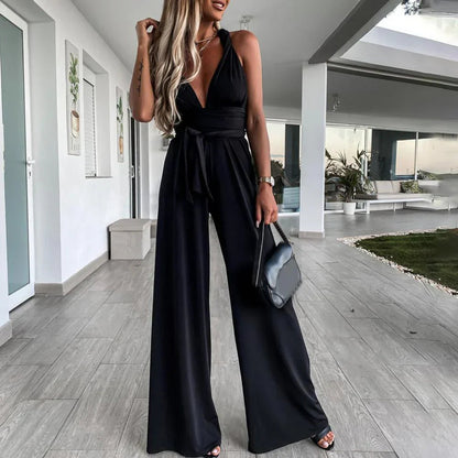 Elegante Mouwloze Jumpsuit Met Vouwriem Voor Vrouwen | Ideaal Voor Lente/Zomer