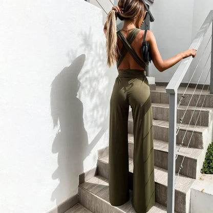 Elegante Mouwloze Jumpsuit Met Vouwriem Voor Vrouwen | Ideaal Voor Lente/Zomer