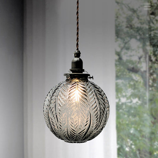 Hanglamp glazen bol met snoer