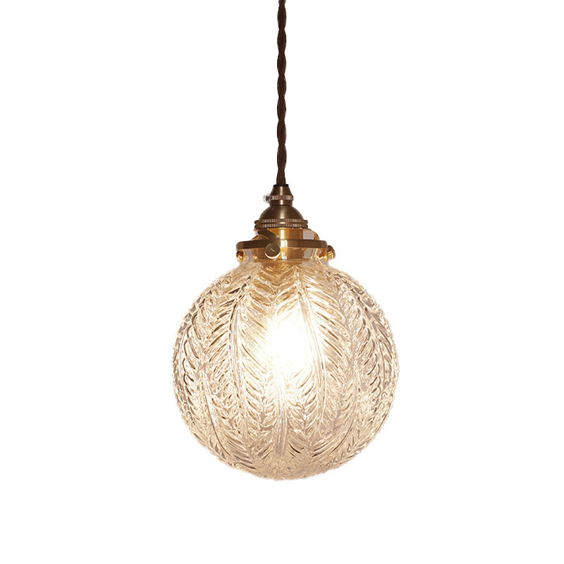 Hanglamp glazen bol met snoer