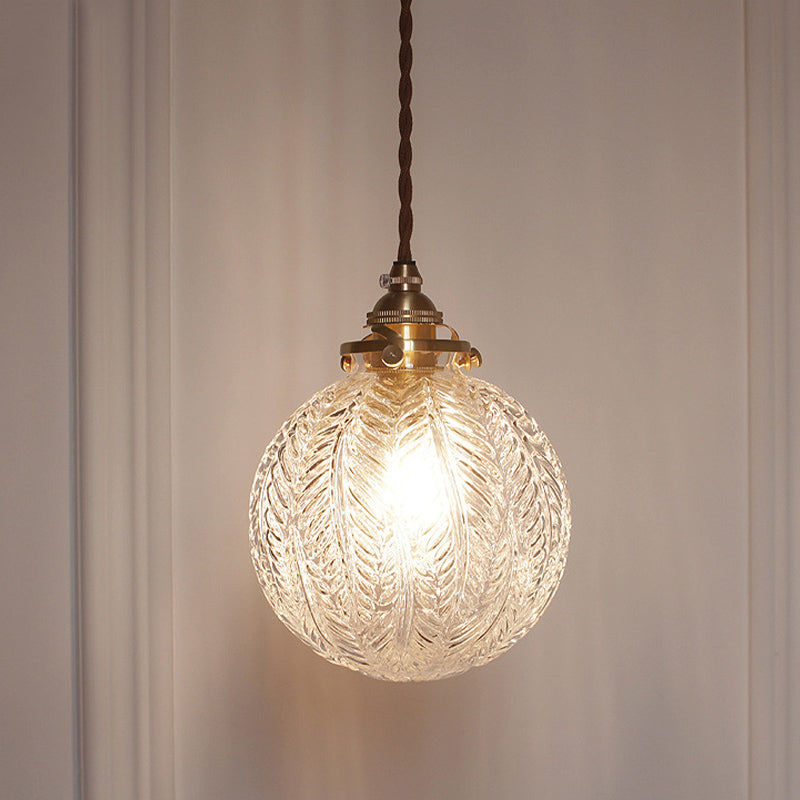 Hanglamp glazen bol met snoer