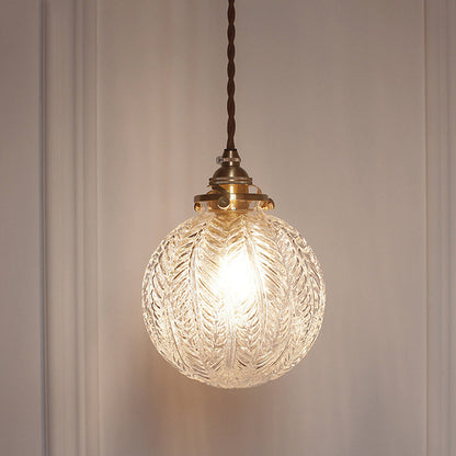 Hanglamp glazen bol met snoer