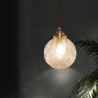 Hanglamp glazen bol met snoer