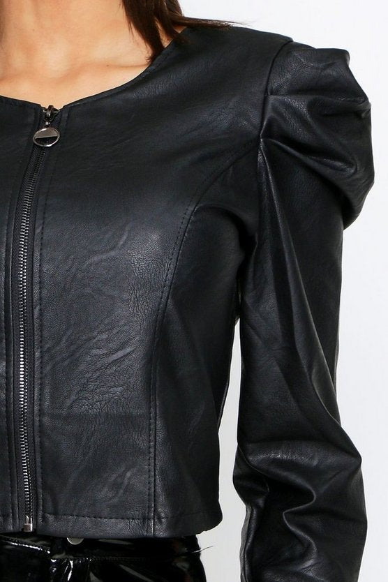 Lelie leren jack met pofmouwen | Ideaal voor de zomer