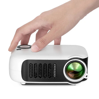 Zwarte mini projector voor slimme thuisbioscoopervaring