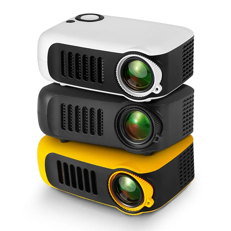 Zwarte mini projector voor slimme thuisbioscoopervaring