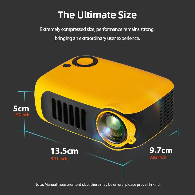 Zwarte mini projector voor slimme thuisbioscoopervaring