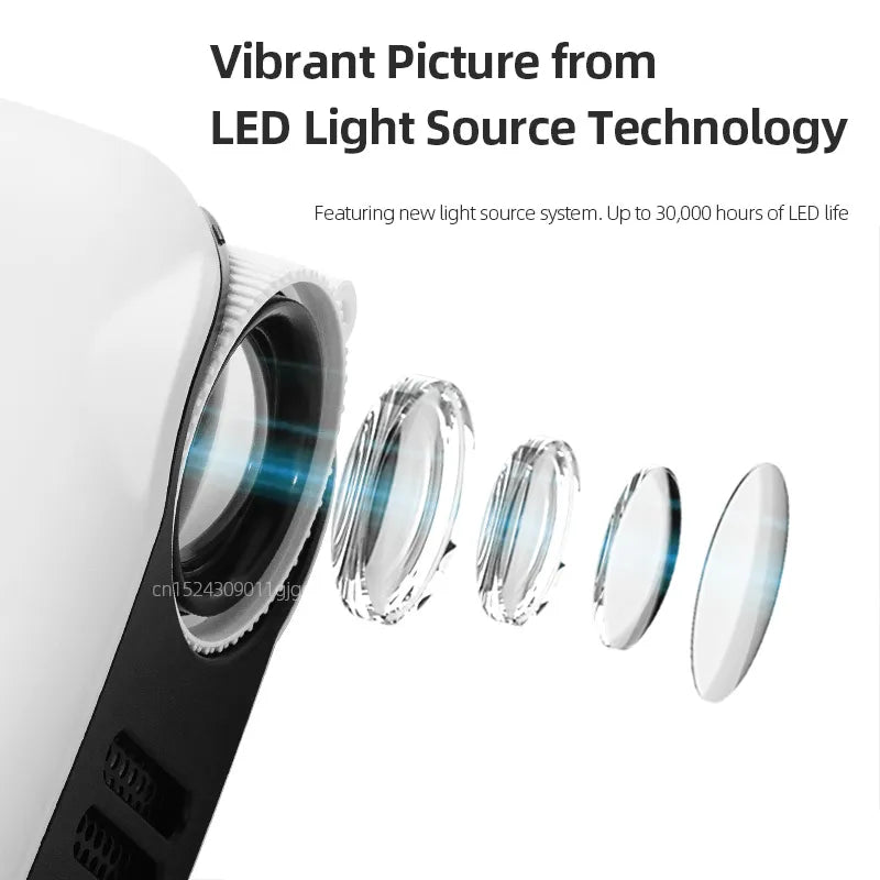 Zwarte mini projector voor slimme thuisbioscoopervaring
