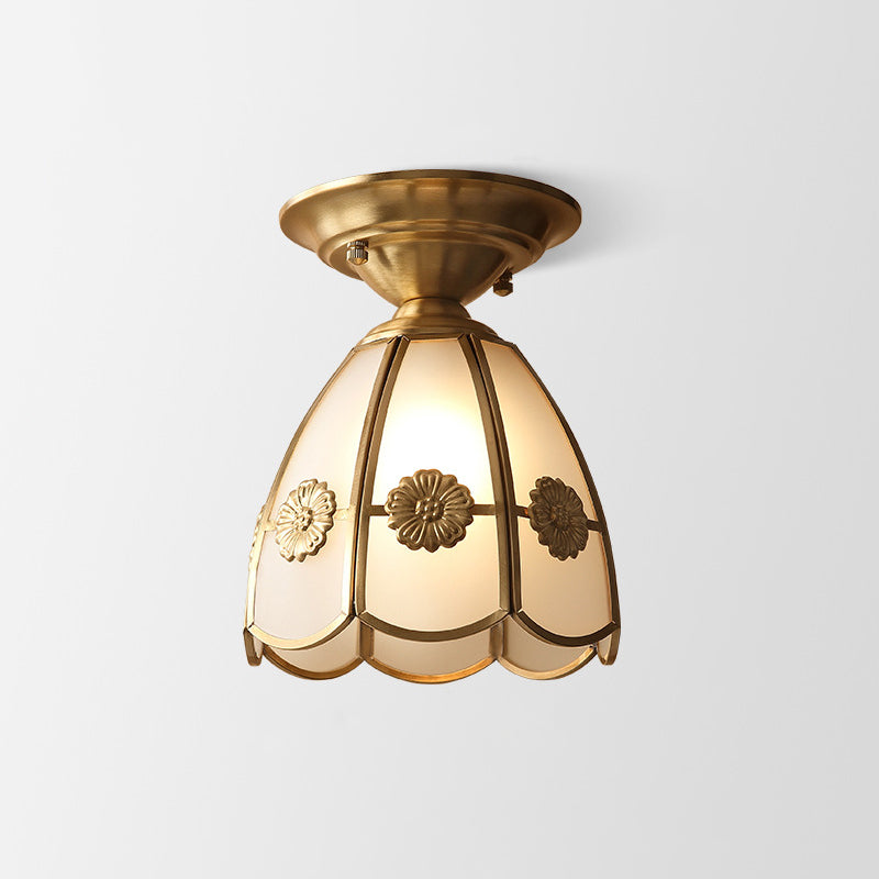 Plafondlamp Classic Messing Half Verzonken Woonkamer
